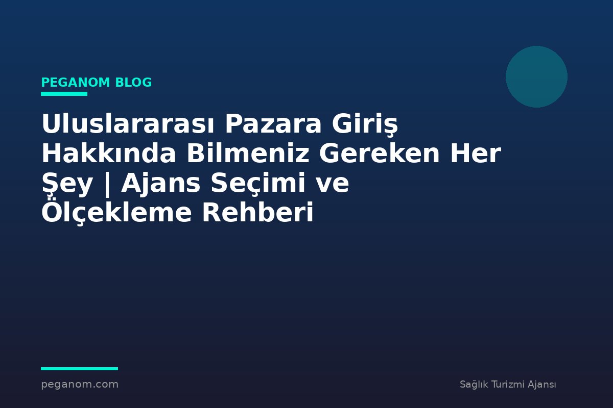 Uluslararası Pazara Giriş Hakkında Bilmeniz Gereken Her Şey | Ajans Seçimi ve Ölçekleme Rehberi