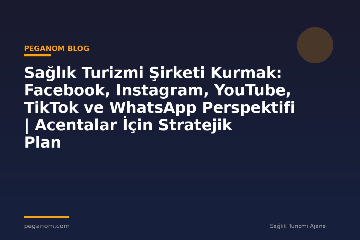 Sağlık Turizmi Şirketi Kurmak: Facebook, Instagram, YouTube, TikTok ve WhatsApp Perspektifi | Acentalar İçin Stratejik Plan