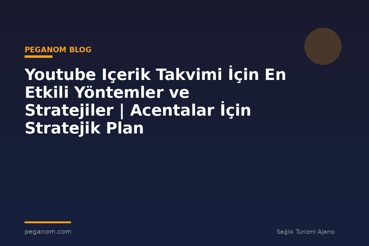 Youtube Içerik Takvimi İçin En Etkili Yöntemler ve Stratejiler | Acentalar İçin Stratejik Plan