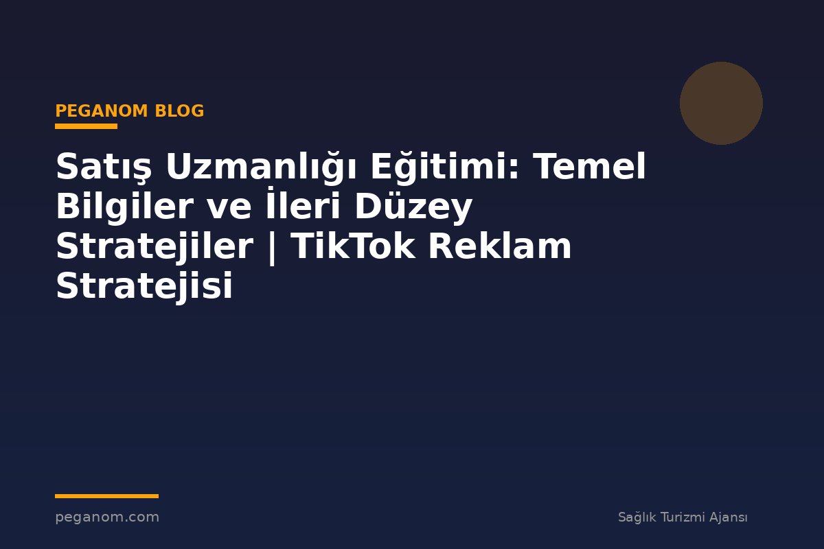 Satış Uzmanlığı Eğitimi: Temel Bilgiler ve İleri Düzey Stratejiler | TikTok Reklam Stratejisi