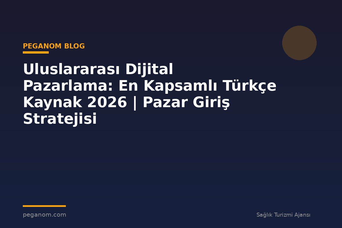 Uluslararası Dijital Pazarlama: En Kapsamlı Türkçe Kaynak 2026 | Pazar Giriş Stratejisi