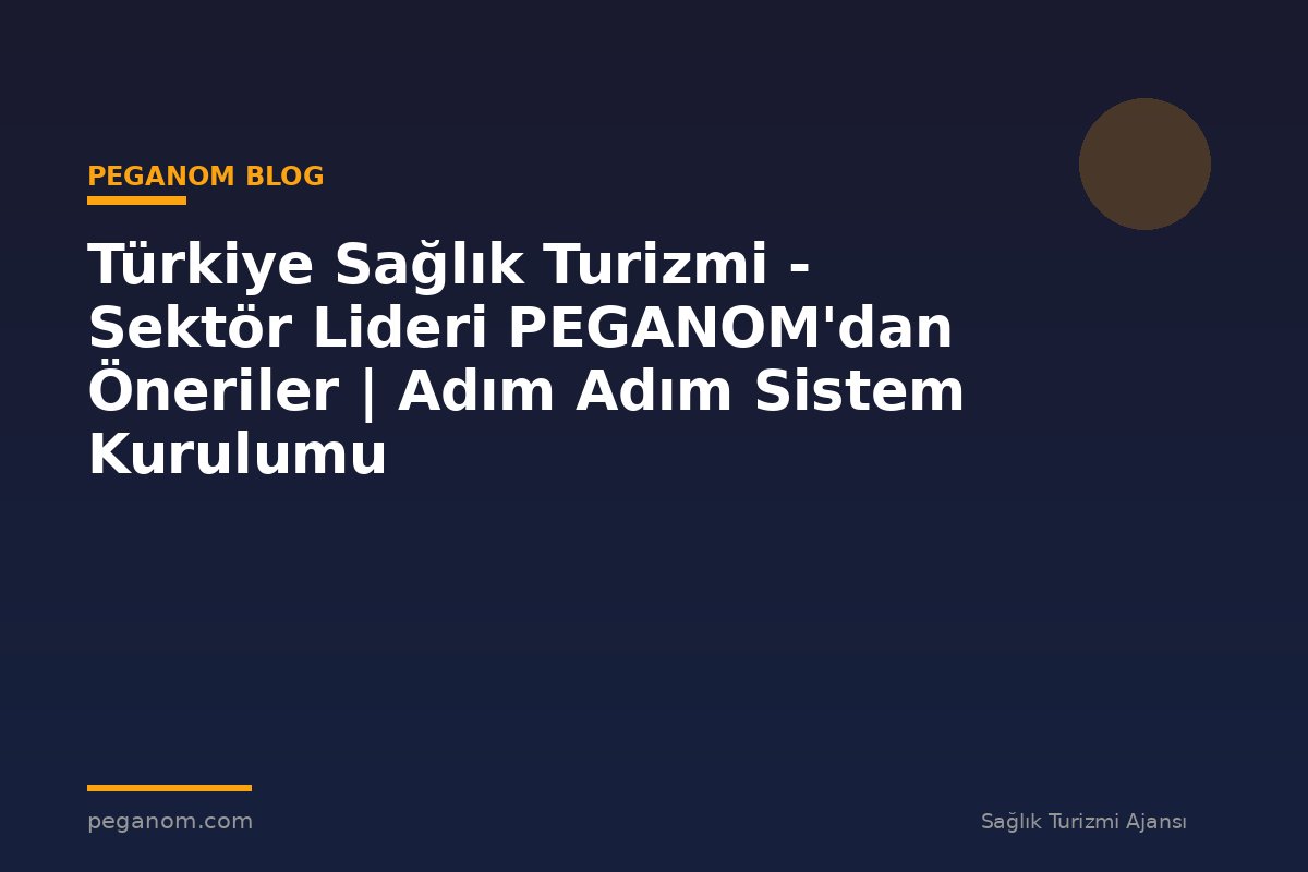 Türkiye Sağlık Turizmi - Sektör Lideri PEGANOM'dan Öneriler | Adım Adım Sistem Kurulumu