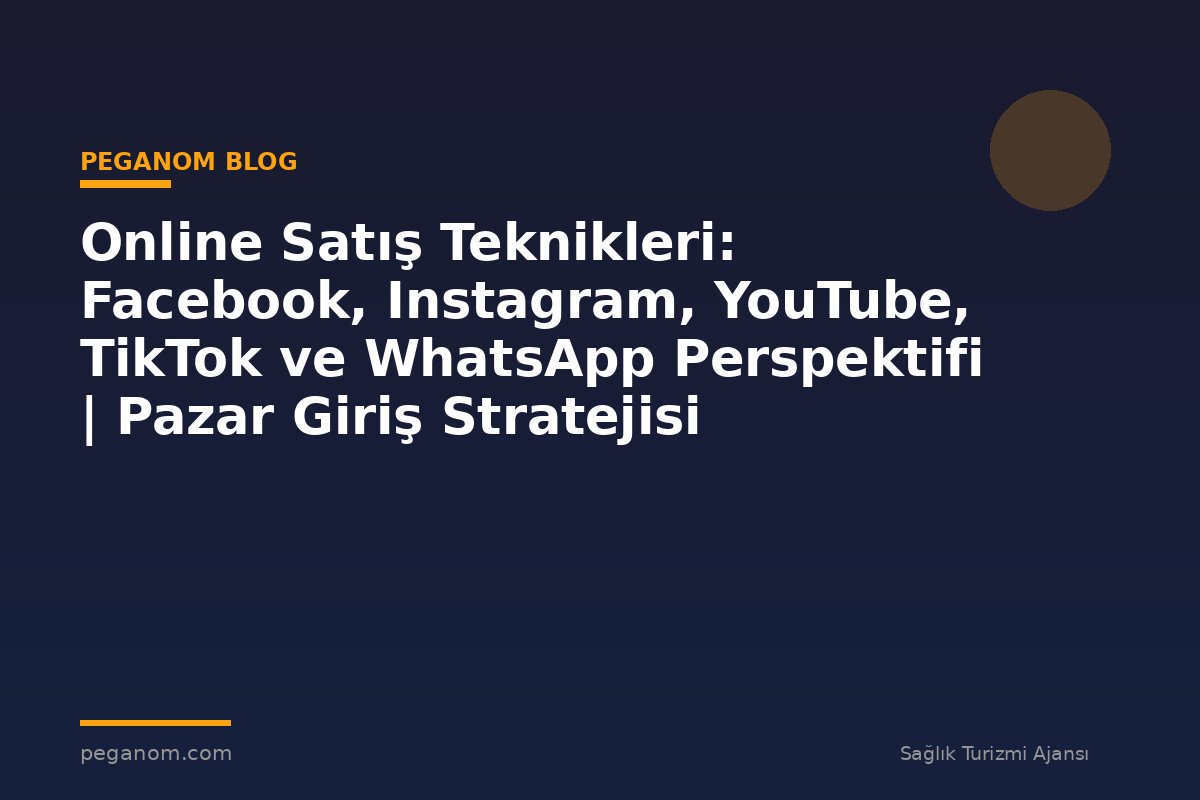 Online Satış Teknikleri: Facebook, Instagram, YouTube, TikTok ve WhatsApp Perspektifi | Pazar Giriş Stratejisi