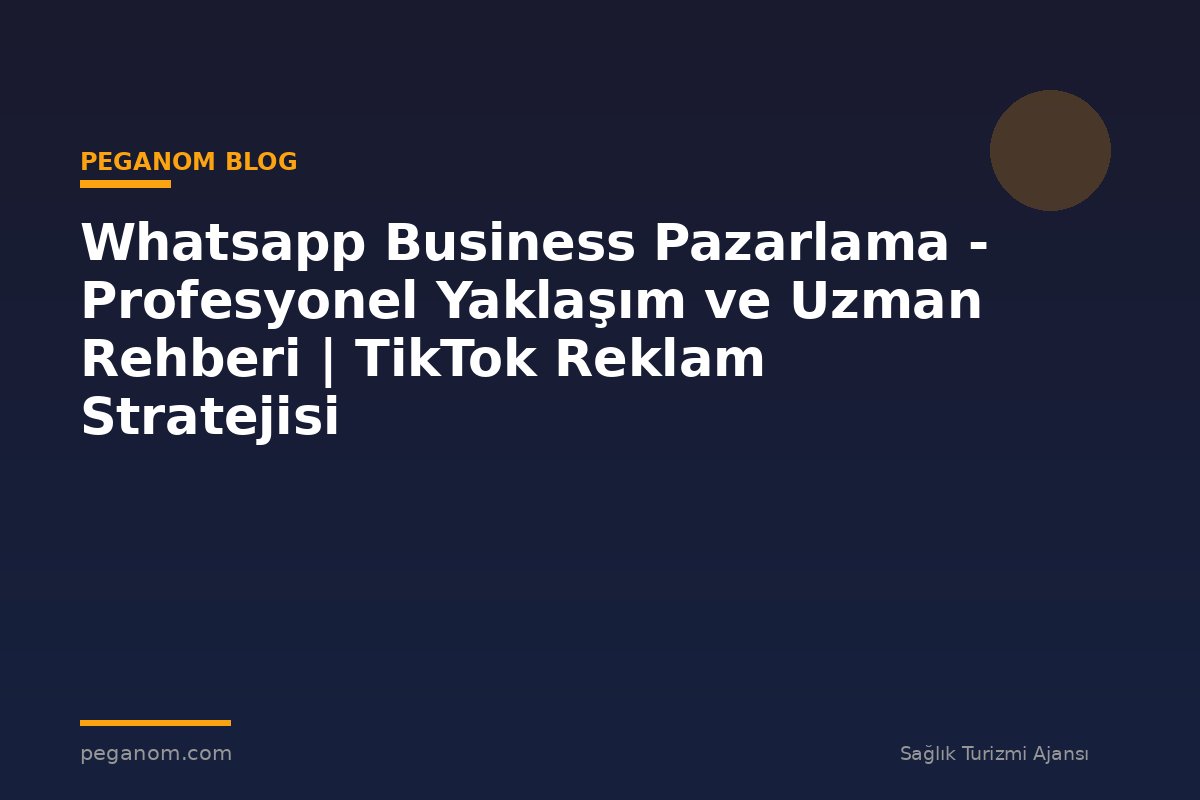 Whatsapp Business Pazarlama - Profesyonel Yaklaşım ve Uzman Rehberi | TikTok Reklam Stratejisi