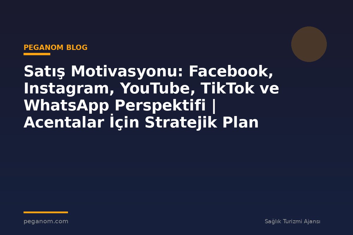 Satış Motivasyonu: Facebook, Instagram, YouTube, TikTok ve WhatsApp Perspektifi | Acentalar İçin Stratejik Plan