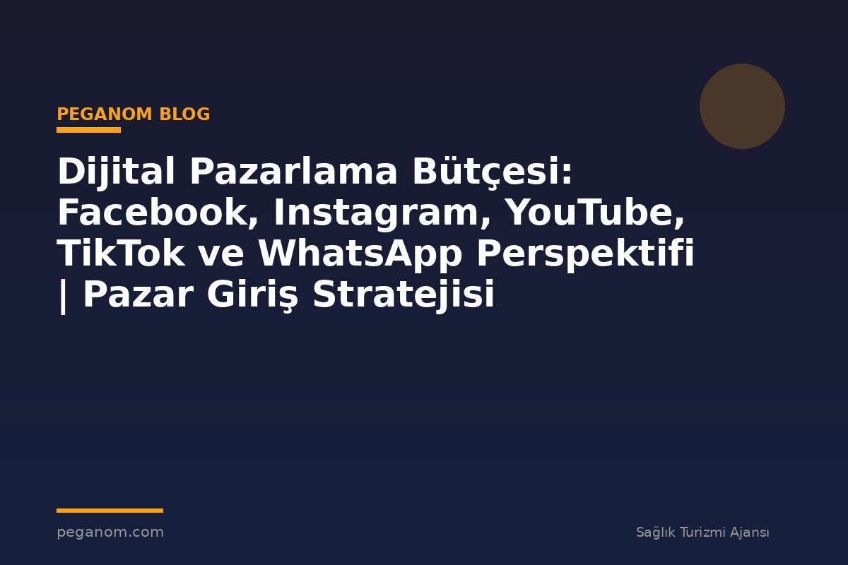 Dijital Pazarlama Bütçesi: Facebook, Instagram, YouTube, TikTok ve WhatsApp Perspektifi | Pazar Giriş Stratejisi