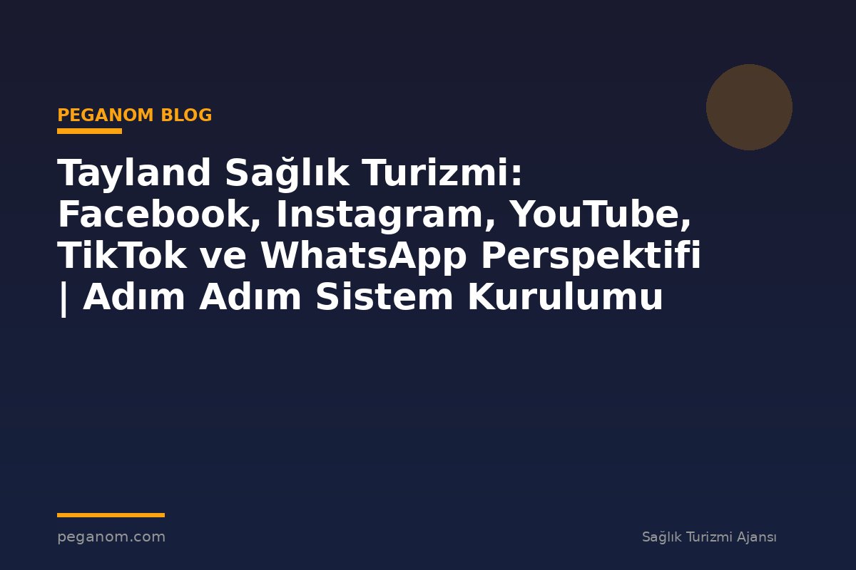 Tayland Sağlık Turizmi: Facebook, Instagram, YouTube, TikTok ve WhatsApp Perspektifi | Adım Adım Sistem Kurulumu