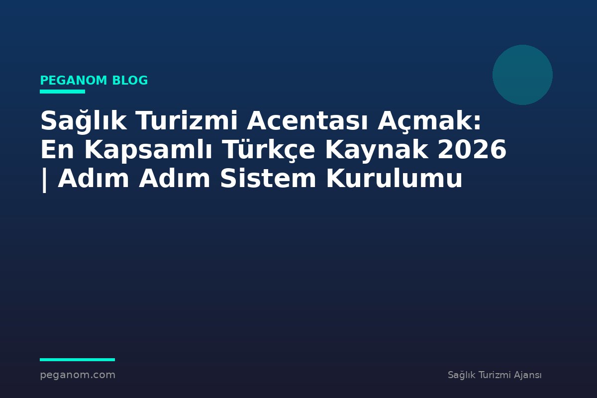 Sağlık Turizmi Acentası Açmak: En Kapsamlı Türkçe Kaynak 2026 | Adım Adım Sistem Kurulumu
