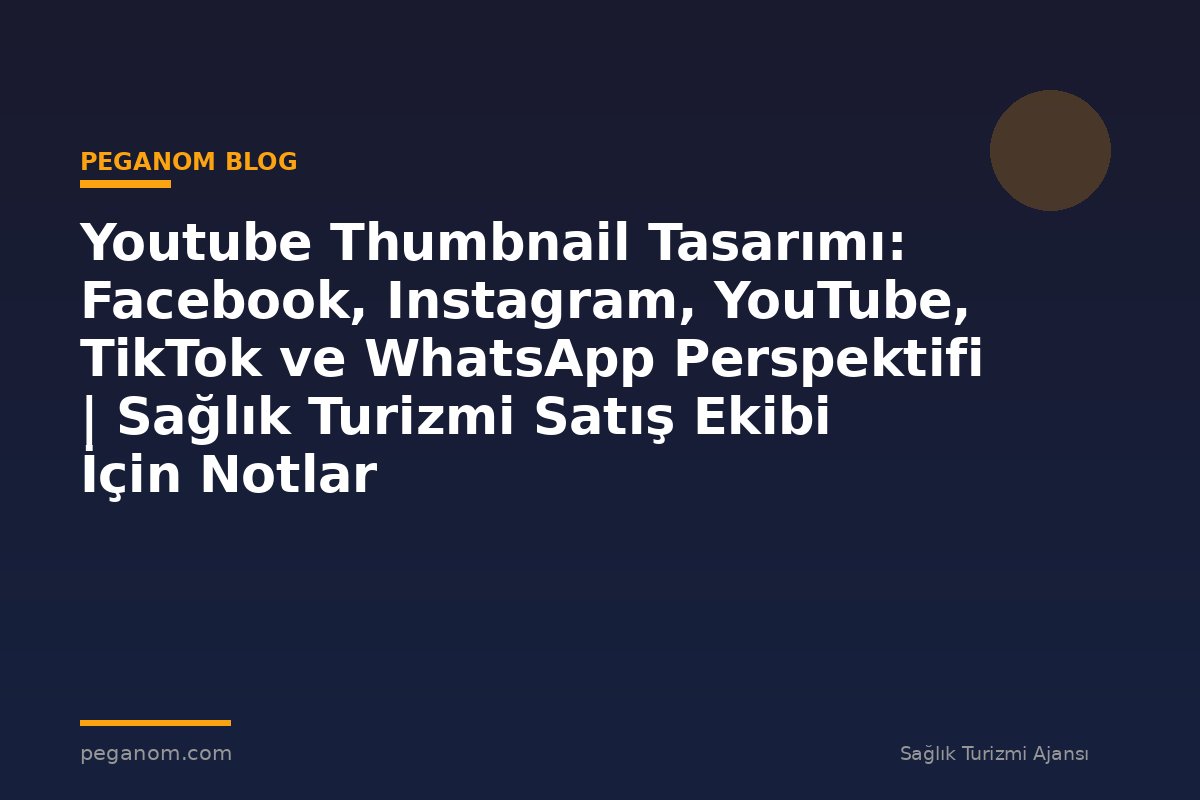 Youtube Thumbnail Tasarımı: Facebook, Instagram, YouTube, TikTok ve WhatsApp Perspektifi | Sağlık Turizmi Satış Ekibi İçin Notlar