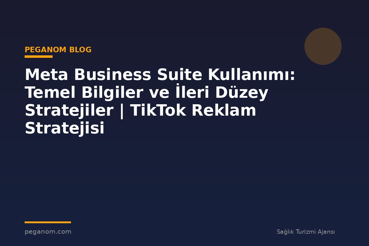 Meta Business Suite Kullanımı: Temel Bilgiler ve İleri Düzey Stratejiler | TikTok Reklam Stratejisi