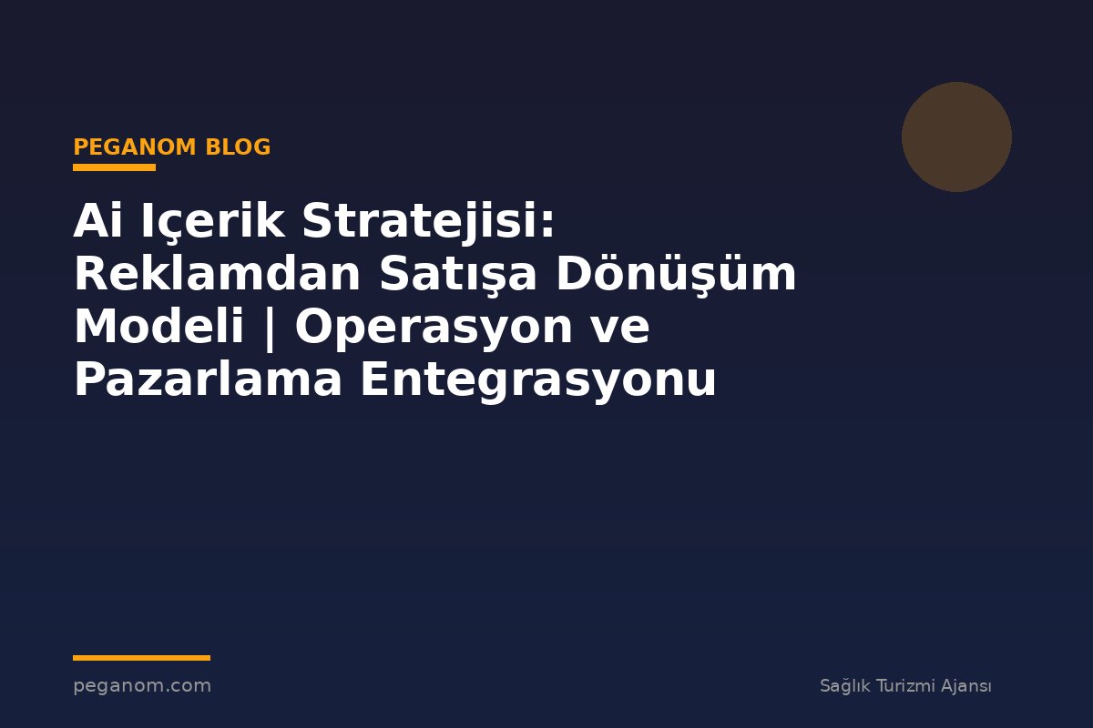 Ai Içerik Stratejisi: Reklamdan Satışa Dönüşüm Modeli | Operasyon ve Pazarlama Entegrasyonu