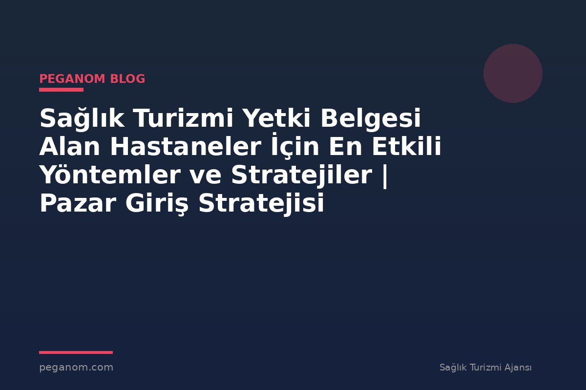 Sağlık Turizmi Yetki Belgesi Alan Hastaneler İçin En Etkili Yöntemler ve Stratejiler | Pazar Giriş Stratejisi