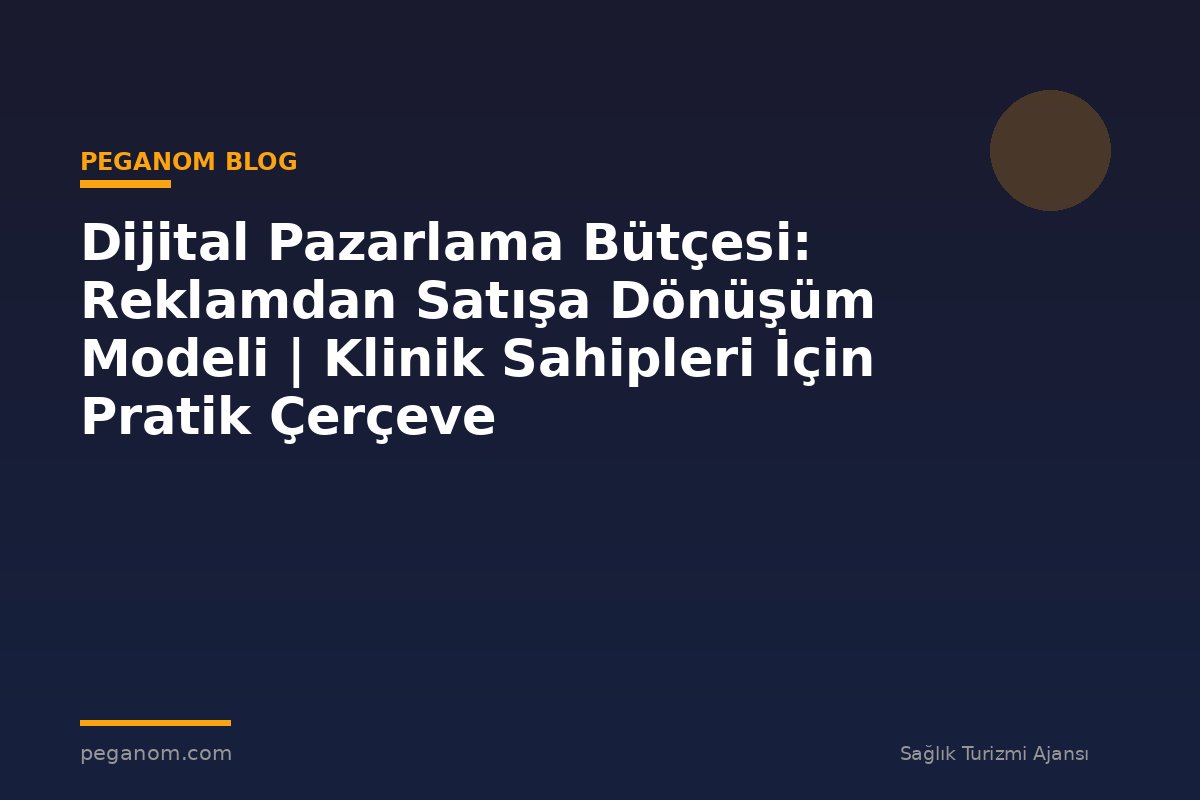 Dijital Pazarlama Bütçesi: Reklamdan Satışa Dönüşüm Modeli | Klinik Sahipleri İçin Pratik Çerçeve