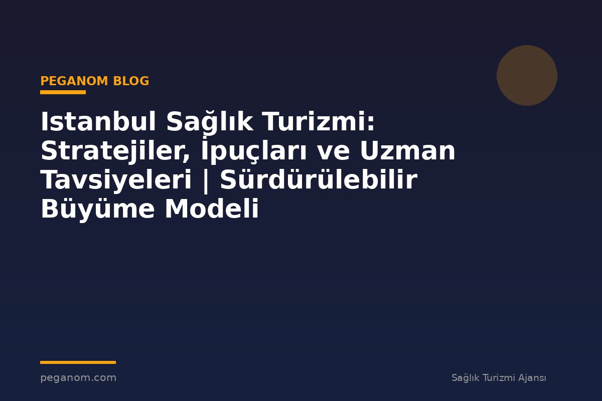 Istanbul Sağlık Turizmi: Stratejiler, İpuçları ve Uzman Tavsiyeleri | Sürdürülebilir Büyüme Modeli