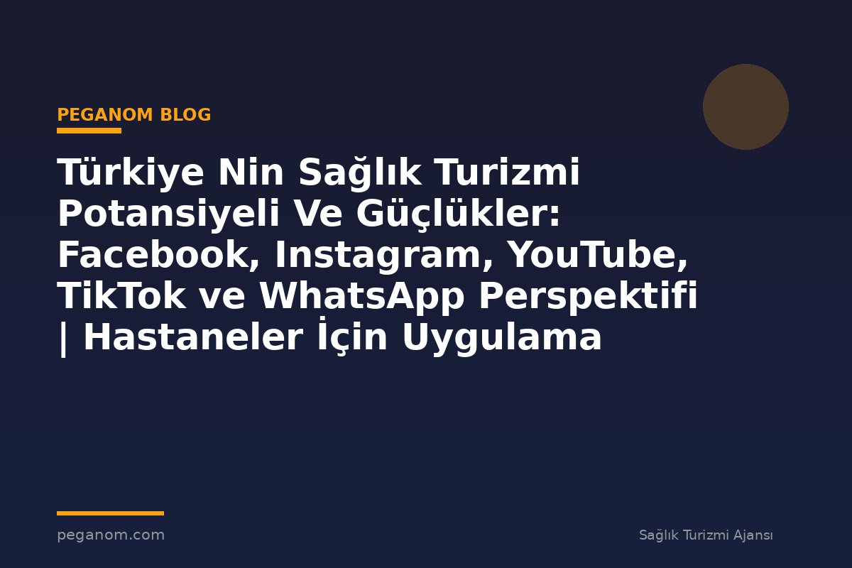 Türkiye Nin Sağlık Turizmi Potansiyeli Ve Güçlükler: Facebook, Instagram, YouTube, TikTok ve WhatsApp Perspektifi | Hastaneler İçin Uygulama Rehberi
