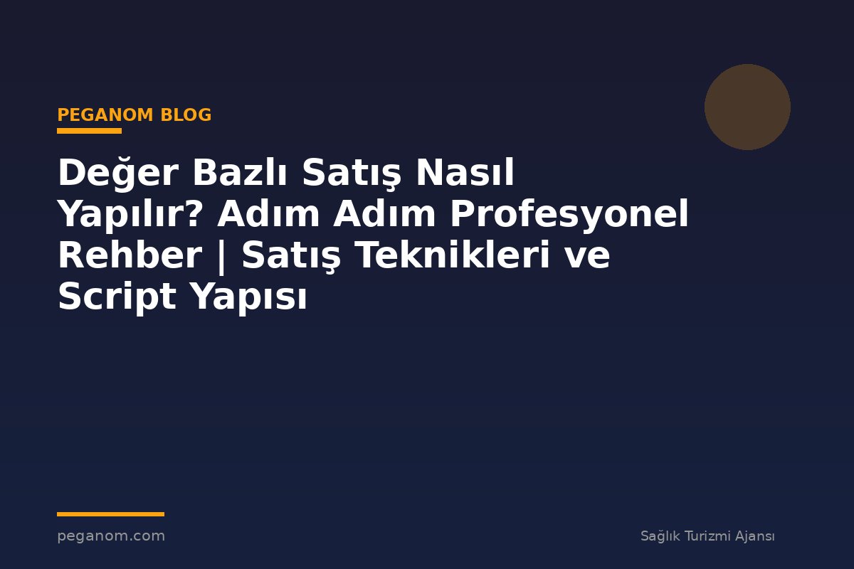 Değer Bazlı Satış Nasıl Yapılır? Adım Adım Profesyonel Rehber | Satış Teknikleri ve Script Yapısı