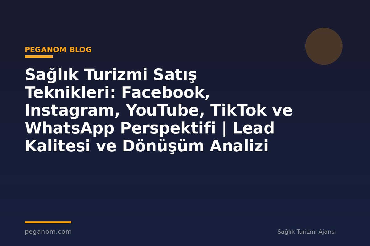 Sağlık Turizmi Satış Teknikleri: Facebook, Instagram, YouTube, TikTok ve WhatsApp Perspektifi | Lead Kalitesi ve Dönüşüm Analizi