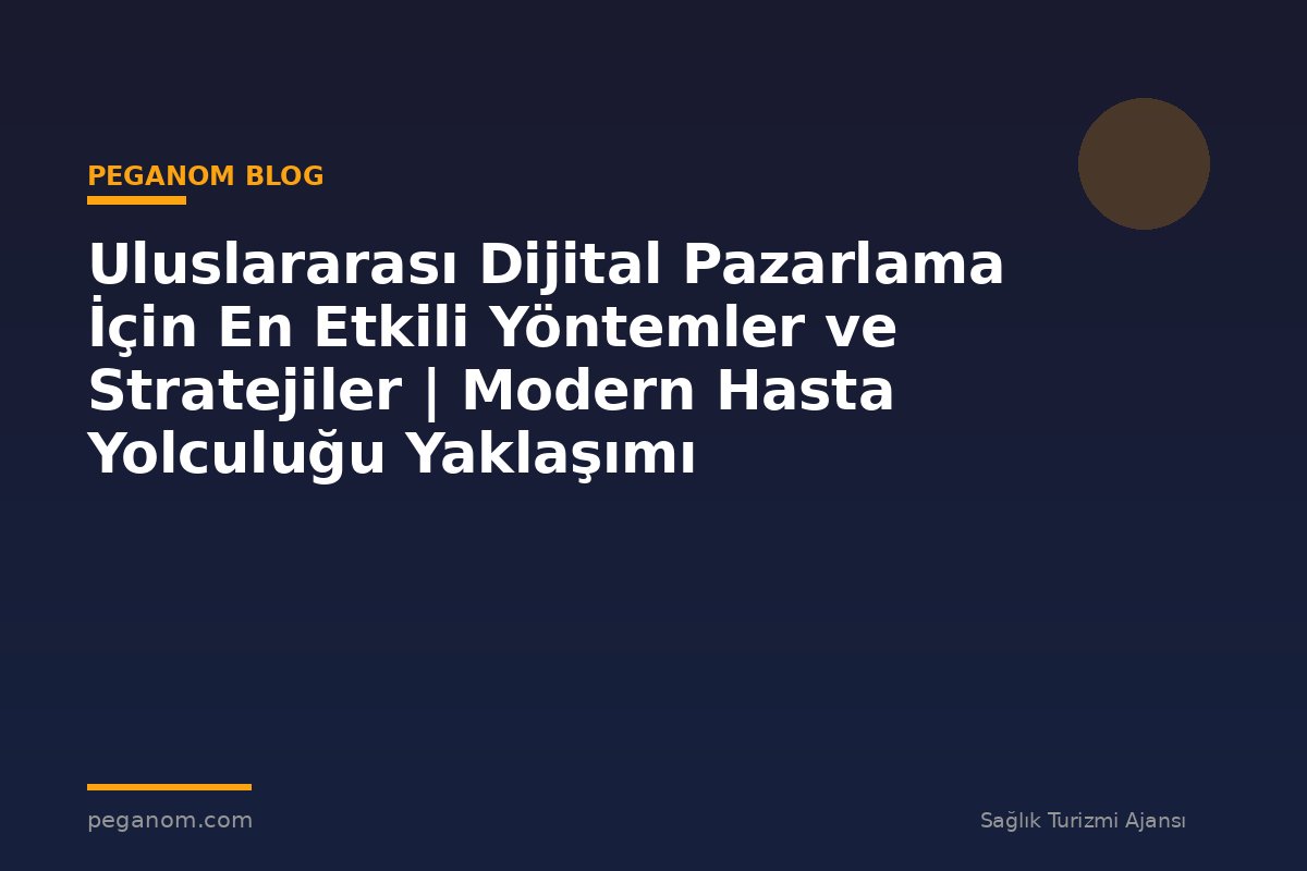 Uluslararası Dijital Pazarlama İçin En Etkili Yöntemler ve Stratejiler | Modern Hasta Yolculuğu Yaklaşımı