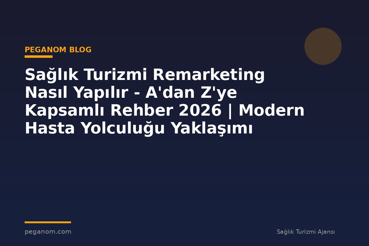 Sağlık Turizmi Remarketing Nasıl Yapılır - A'dan Z'ye Kapsamlı Rehber 2026 | Modern Hasta Yolculuğu Yaklaşımı