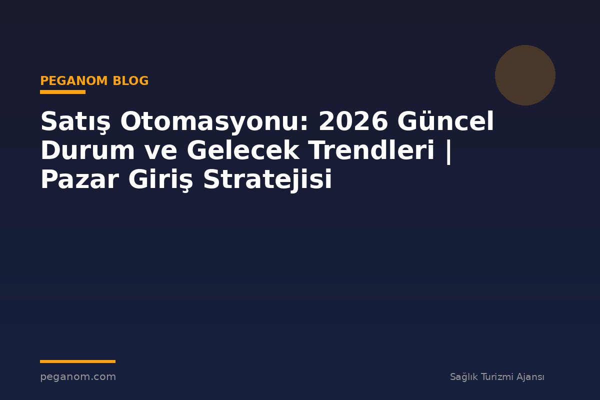 Satış Otomasyonu: 2026 Güncel Durum ve Gelecek Trendleri | Pazar Giriş Stratejisi