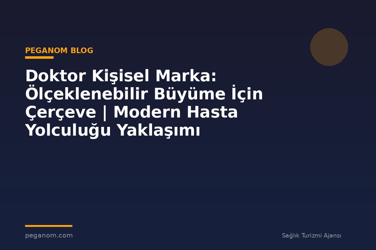 Doktor Kişisel Marka: Ölçeklenebilir Büyüme İçin Çerçeve | Modern Hasta Yolculuğu Yaklaşımı