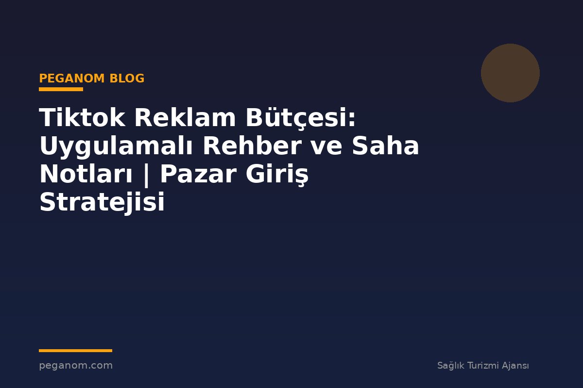 Tiktok Reklam Bütçesi: Uygulamalı Rehber ve Saha Notları | Pazar Giriş Stratejisi