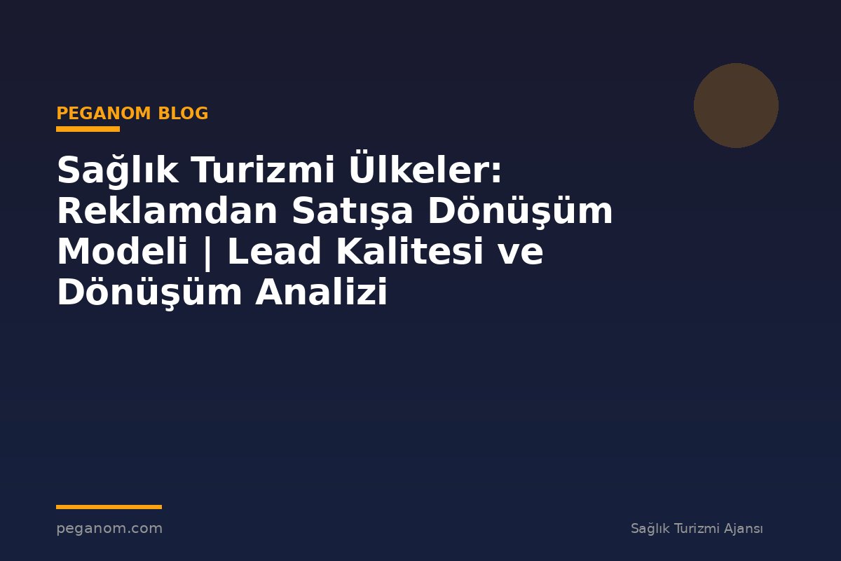 Sağlık Turizmi Ülkeler: Reklamdan Satışa Dönüşüm Modeli | Lead Kalitesi ve Dönüşüm Analizi