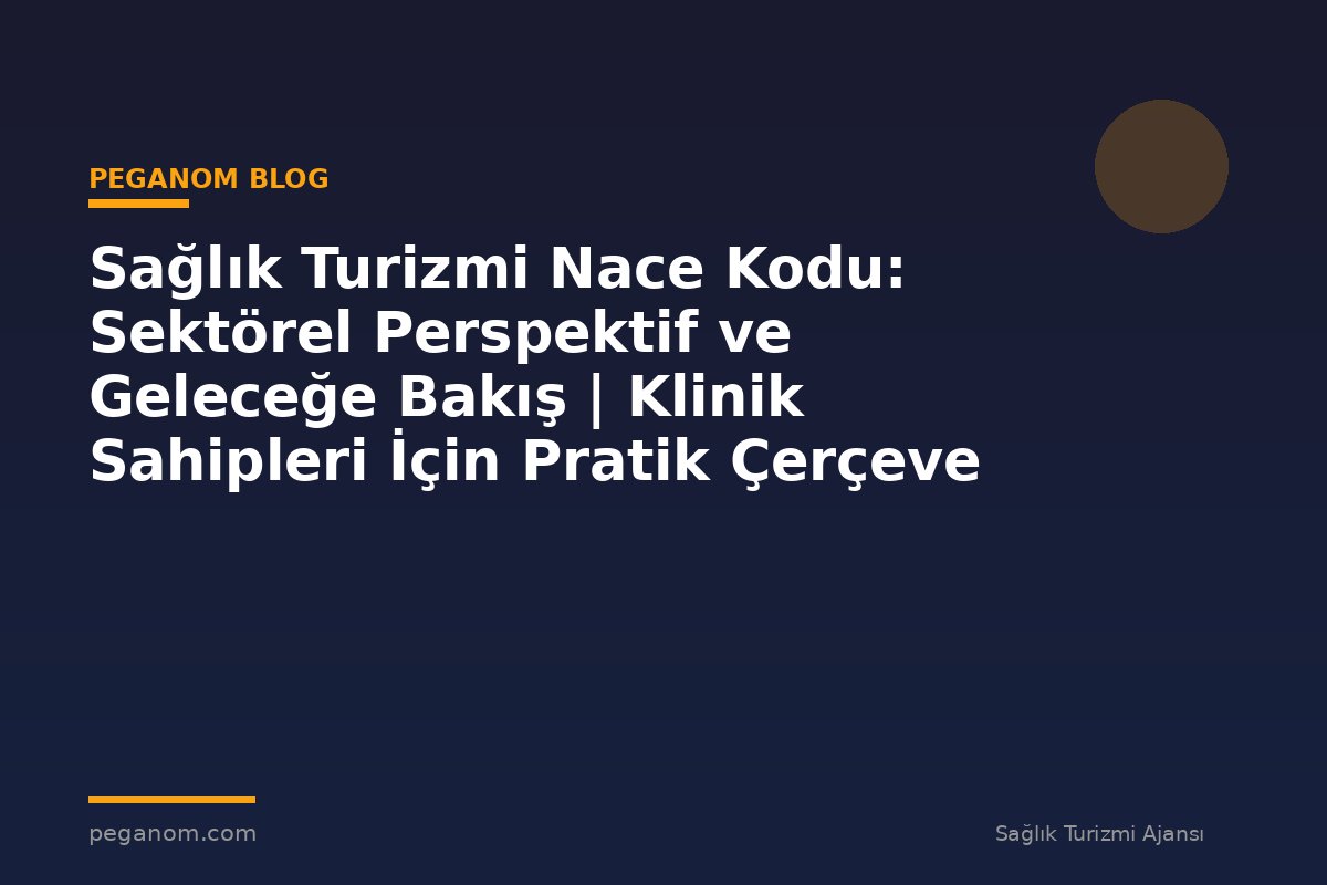 Sağlık Turizmi Nace Kodu: Sektörel Perspektif ve Geleceğe Bakış | Klinik Sahipleri İçin Pratik Çerçeve