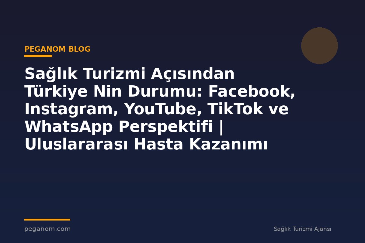 Sağlık Turizmi Açısından Türkiye Nin Durumu: Facebook, Instagram, YouTube, TikTok ve WhatsApp Perspektifi | Uluslararası Hasta Kazanımı Perspektifi