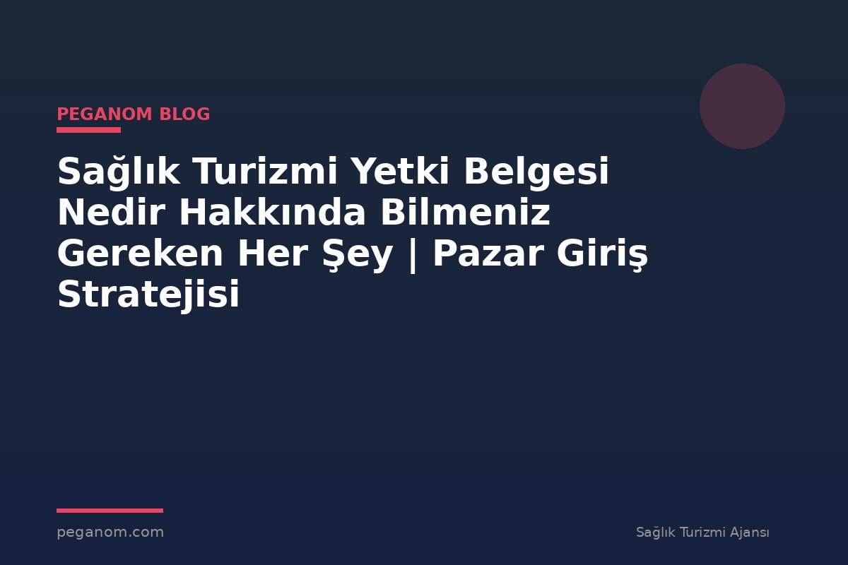 Sağlık Turizmi Yetki Belgesi Nedir Hakkında Bilmeniz Gereken Her Şey | Pazar Giriş Stratejisi