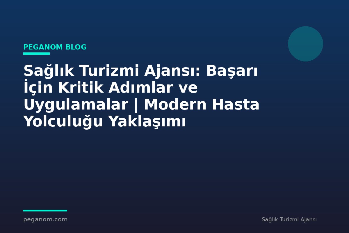 Sağlık Turizmi Ajansı: Başarı İçin Kritik Adımlar ve Uygulamalar | Modern Hasta Yolculuğu Yaklaşımı