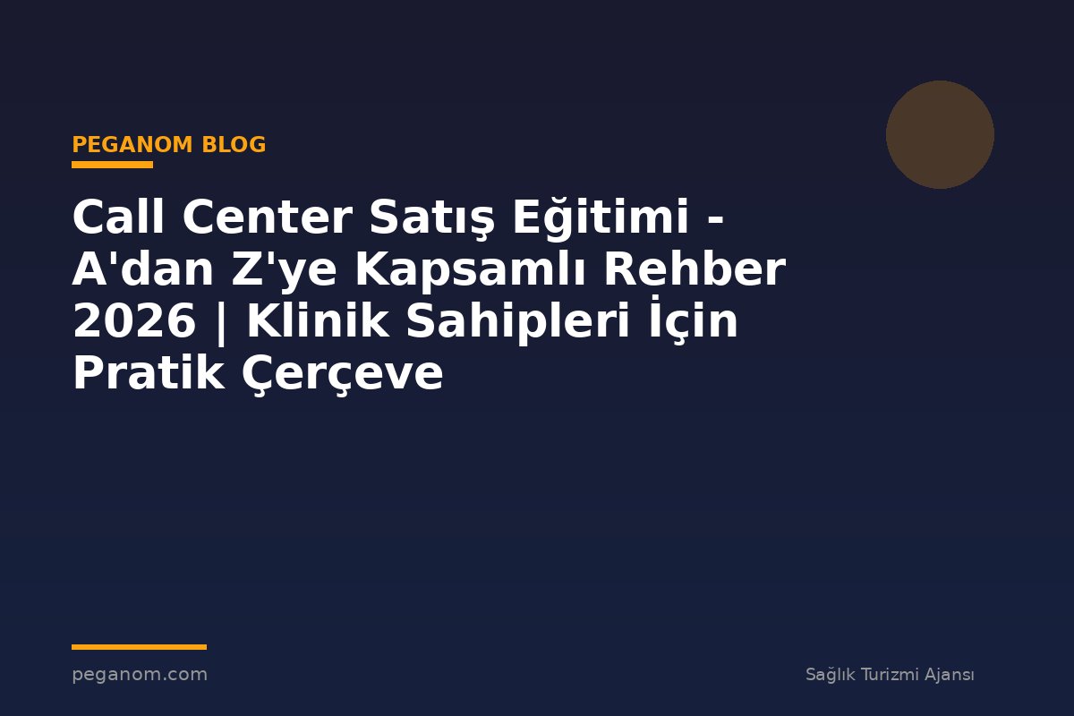 Call Center Satış Eğitimi - A'dan Z'ye Kapsamlı Rehber 2026 | Klinik Sahipleri İçin Pratik Çerçeve