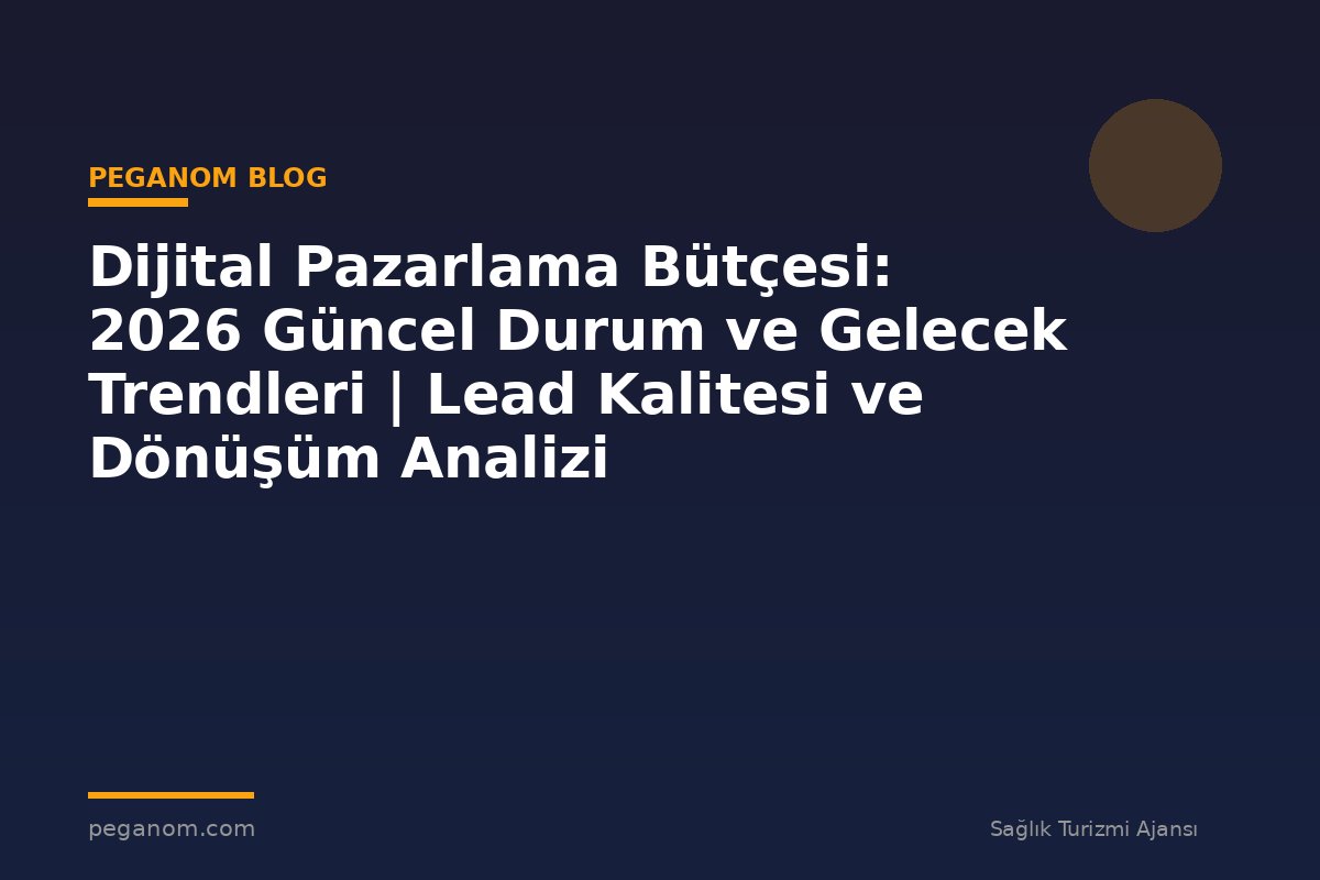 Dijital Pazarlama Bütçesi: 2026 Güncel Durum ve Gelecek Trendleri | Lead Kalitesi ve Dönüşüm Analizi