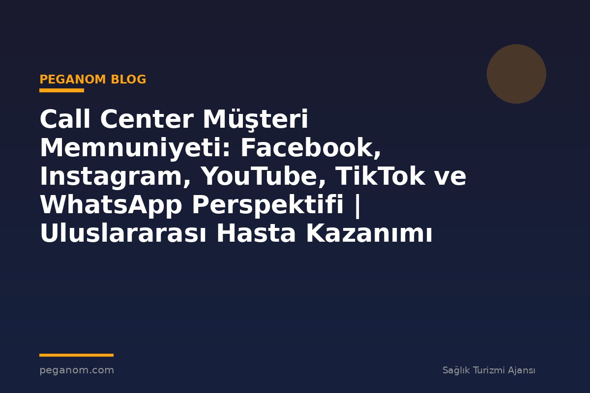 Call Center Müşteri Memnuniyeti: Facebook, Instagram, YouTube, TikTok ve WhatsApp Perspektifi | Uluslararası Hasta Kazanımı Perspektifi