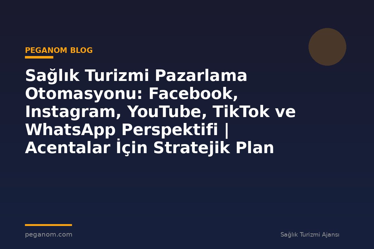 Sağlık Turizmi Pazarlama Otomasyonu: Facebook, Instagram, YouTube, TikTok ve WhatsApp Perspektifi | Acentalar İçin Stratejik Plan