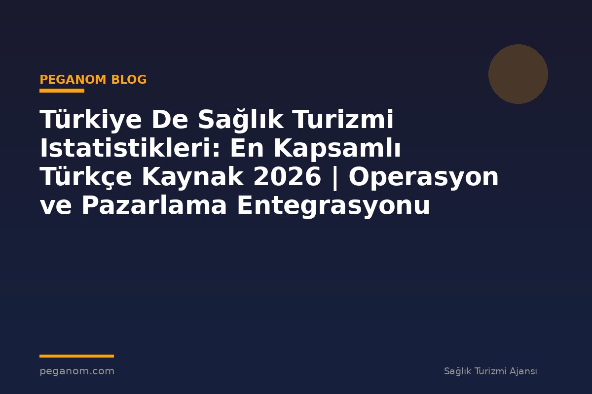 Türkiye De Sağlık Turizmi Istatistikleri: En Kapsamlı Türkçe Kaynak 2026 | Operasyon ve Pazarlama Entegrasyonu