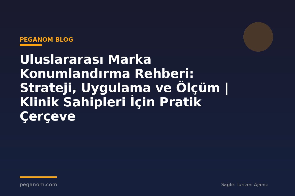 Uluslararası Marka Konumlandırma Rehberi: Strateji, Uygulama ve Ölçüm | Klinik Sahipleri İçin Pratik Çerçeve