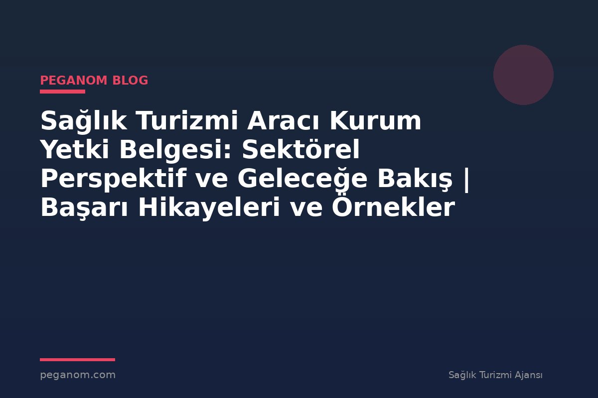 Sağlık Turizmi Aracı Kurum Yetki Belgesi: Sektörel Perspektif ve Geleceğe Bakış | Başarı Hikayeleri ve Örnekler