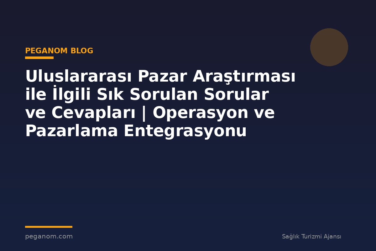 Uluslararası Pazar Araştırması ile İlgili Sık Sorulan Sorular ve Cevapları | Operasyon ve Pazarlama Entegrasyonu