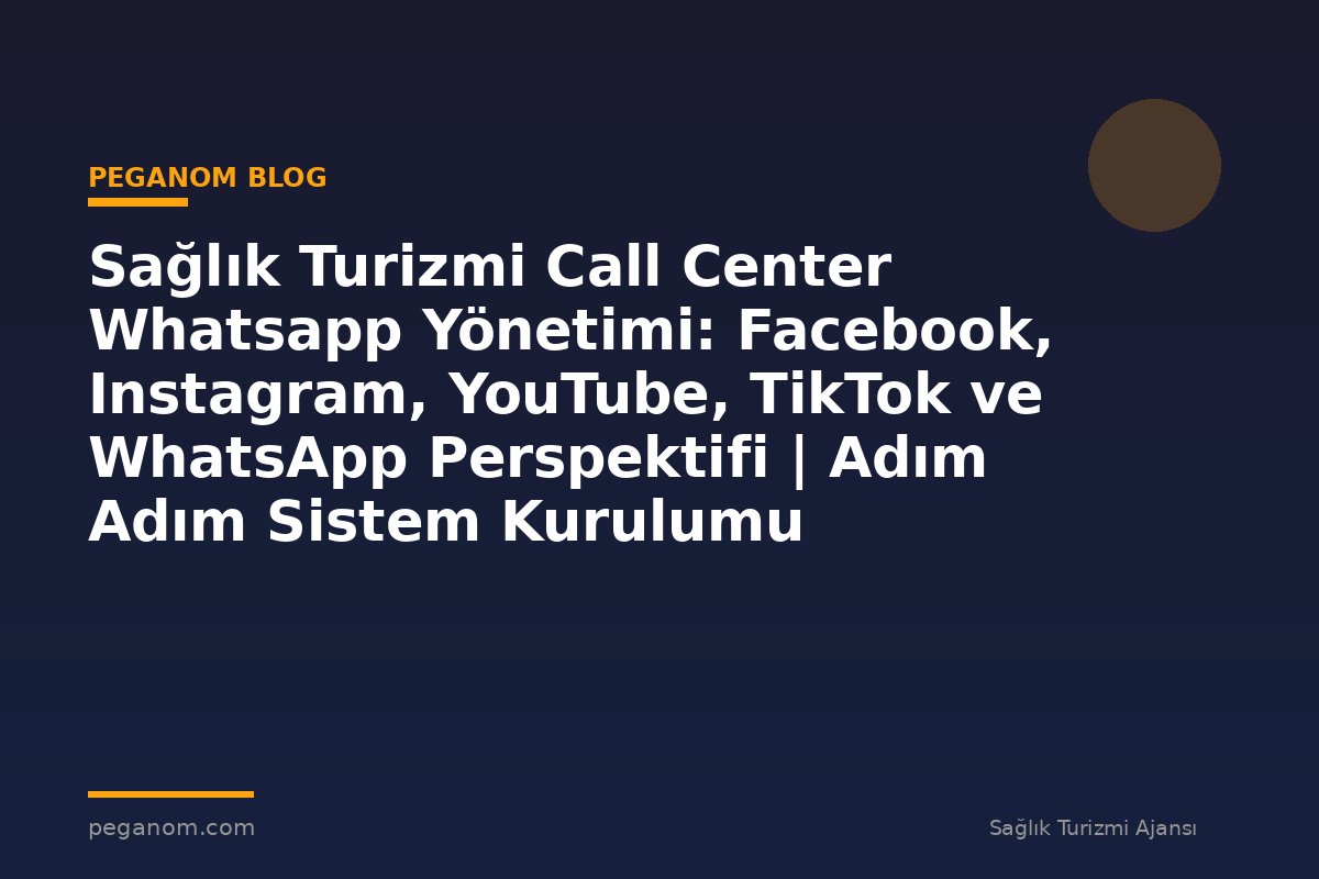 Sağlık Turizmi Call Center Whatsapp Yönetimi: Facebook, Instagram, YouTube, TikTok ve WhatsApp Perspektifi | Adım Adım Sistem Kurulumu