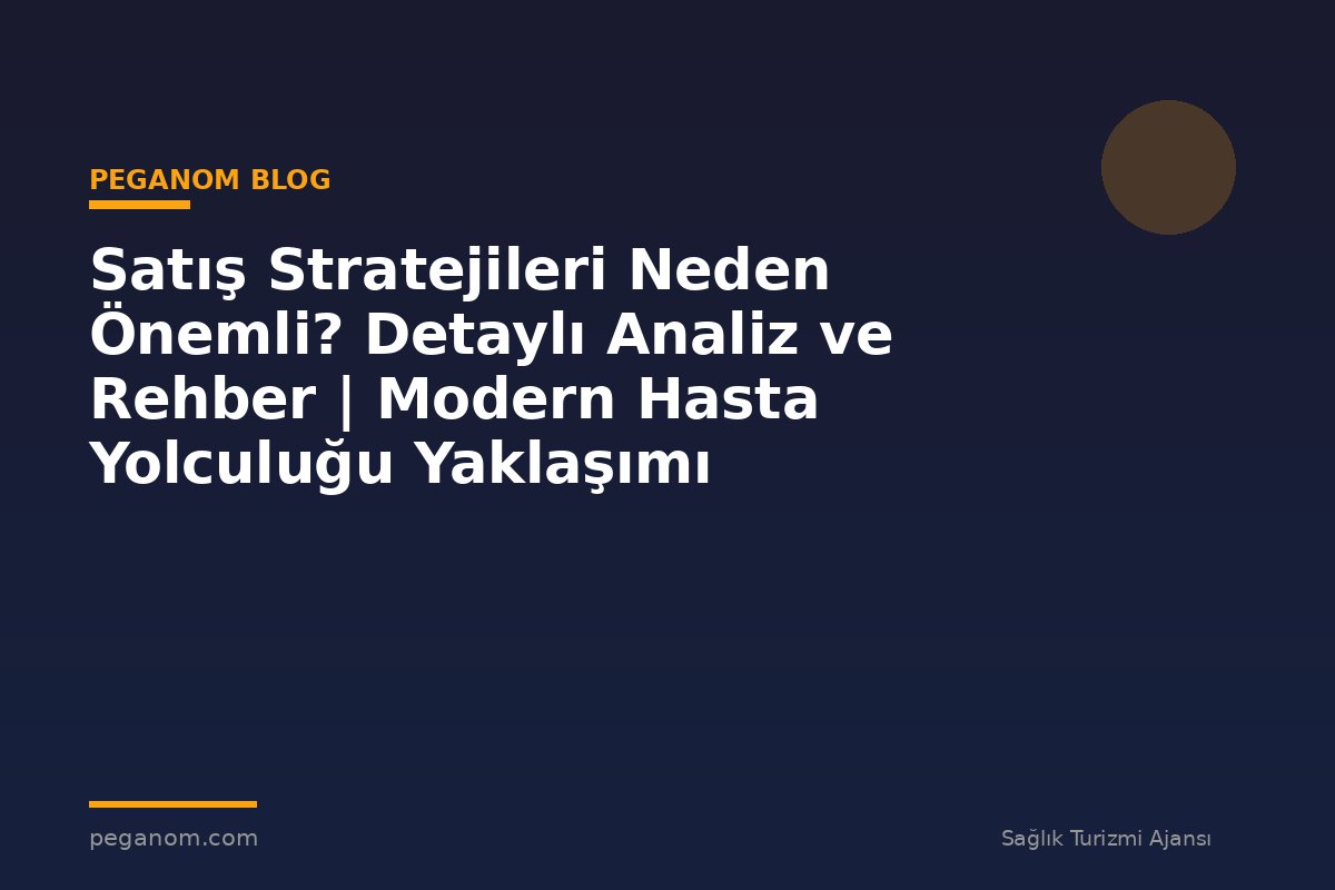 Satış Stratejileri Neden Önemli? Detaylı Analiz ve Rehber | Modern Hasta Yolculuğu Yaklaşımı