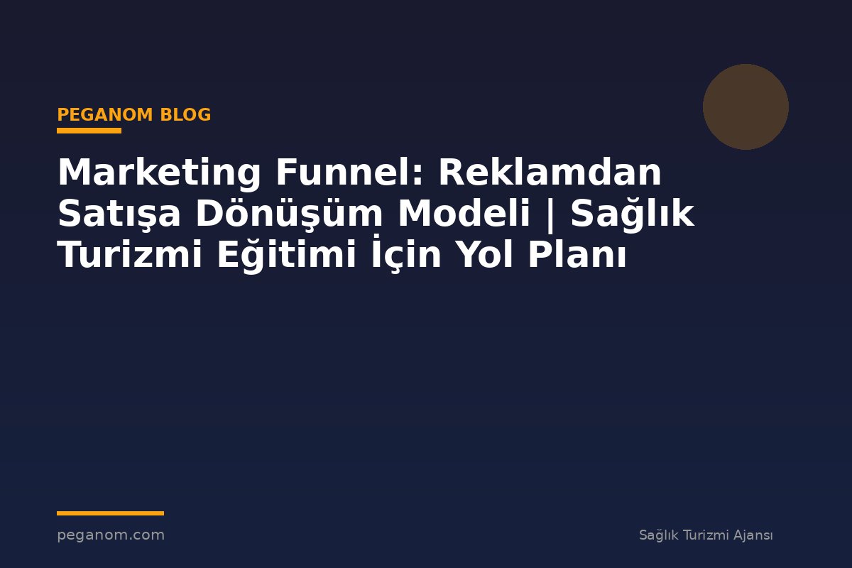 Marketing Funnel: Reklamdan Satışa Dönüşüm Modeli | Sağlık Turizmi Eğitimi İçin Yol Planı
