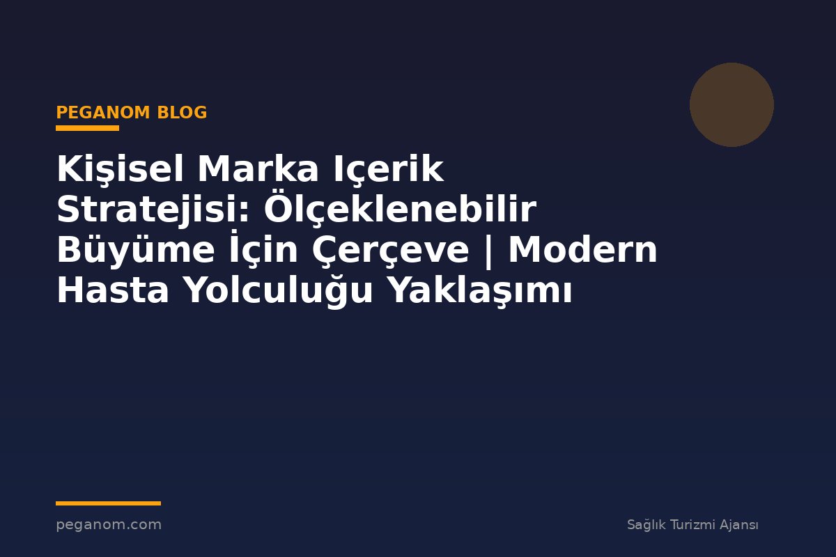 Kişisel Marka Içerik Stratejisi: Ölçeklenebilir Büyüme İçin Çerçeve | Modern Hasta Yolculuğu Yaklaşımı