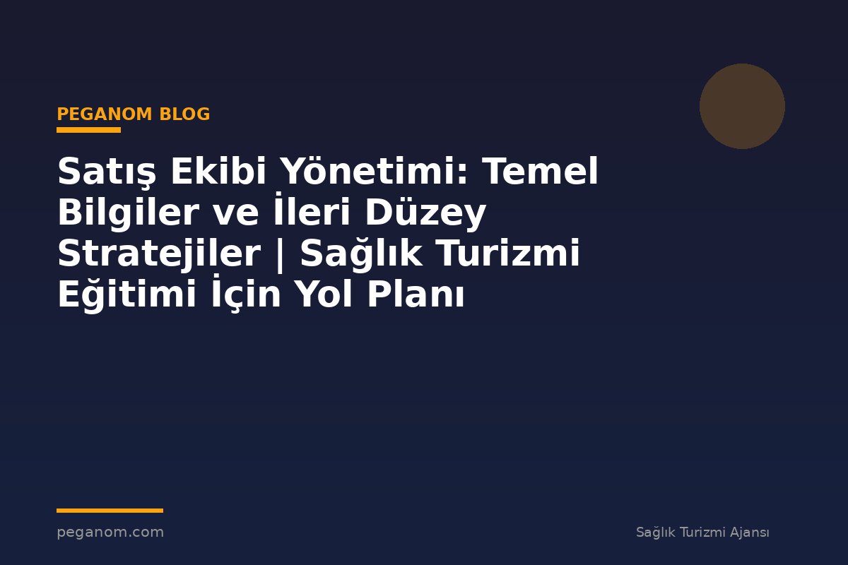 Satış Ekibi Yönetimi: Temel Bilgiler ve İleri Düzey Stratejiler | Sağlık Turizmi Eğitimi İçin Yol Planı