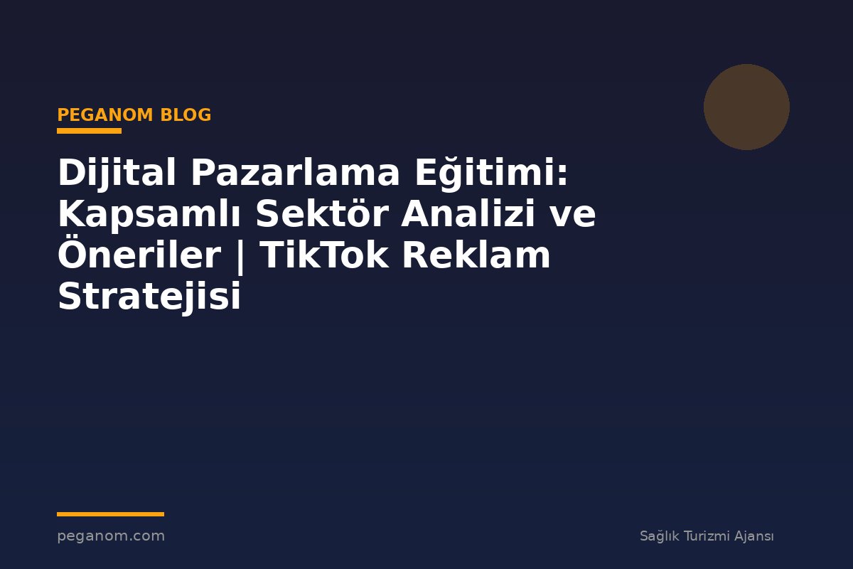 Dijital Pazarlama Eğitimi: Kapsamlı Sektör Analizi ve Öneriler | TikTok Reklam Stratejisi