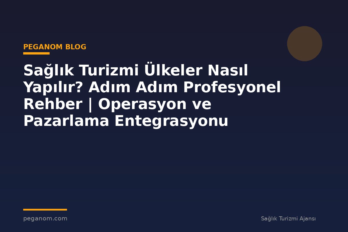 Sağlık Turizmi Ülkeler Nasıl Yapılır? Adım Adım Profesyonel Rehber | Operasyon ve Pazarlama Entegrasyonu