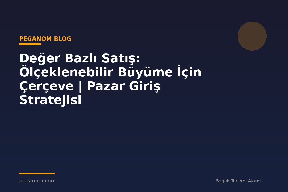 Değer Bazlı Satış: Ölçeklenebilir Büyüme İçin Çerçeve | Pazar Giriş Stratejisi