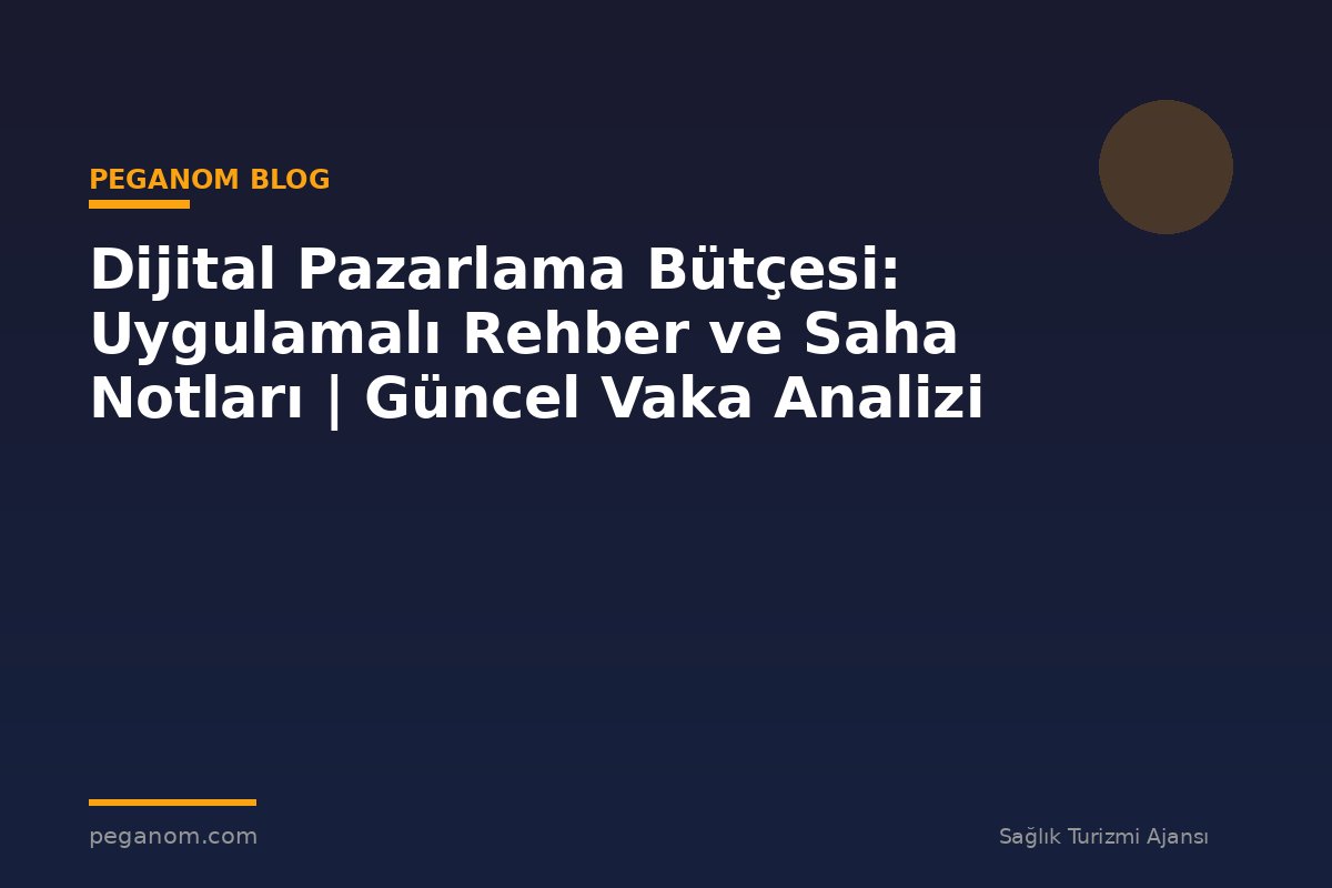 Dijital Pazarlama Bütçesi: Uygulamalı Rehber ve Saha Notları | Güncel Vaka Analizi