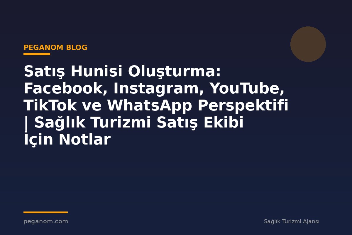 Satış Hunisi Oluşturma: Facebook, Instagram, YouTube, TikTok ve WhatsApp Perspektifi | Sağlık Turizmi Satış Ekibi İçin Notlar