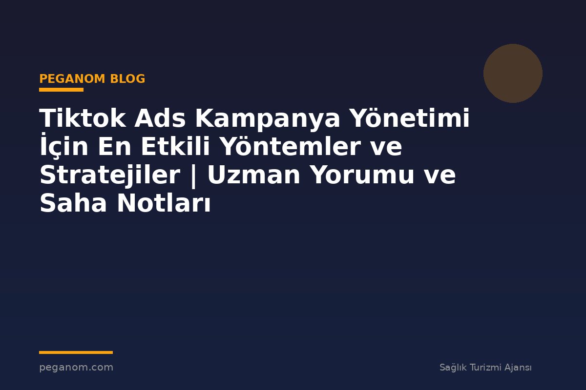 Tiktok Ads Kampanya Yönetimi İçin En Etkili Yöntemler ve Stratejiler | Uzman Yorumu ve Saha Notları